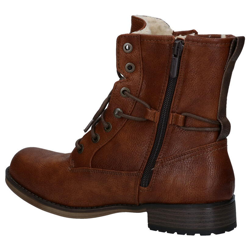 Mustang Boots à lacets en Cognac pour femmes (313784)