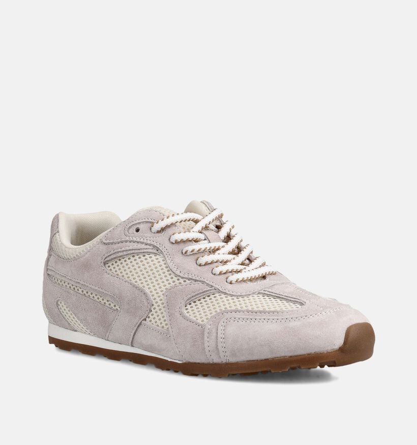 Signatur Baskets en Beige/Taupe pour femmes (373194) - pour semelles orthop&eacute;diques