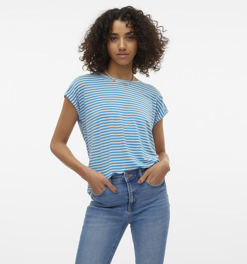 Vero Moda Ava Blauwe Gestreept T-shirt voor dames (337267)