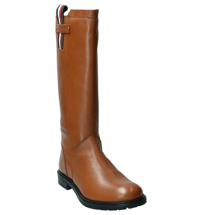 Tommy Hilfiger Bottes hautes en Cognac en cuir (256954)