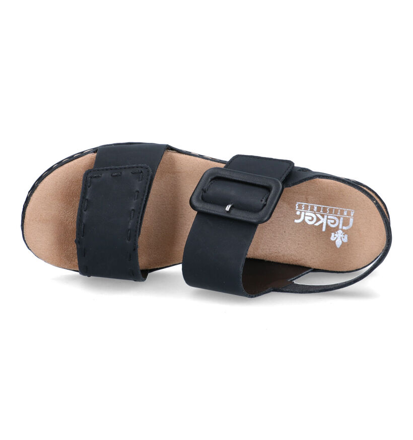 Rieker Sandales compensées en Noir en simili cuir (323681)