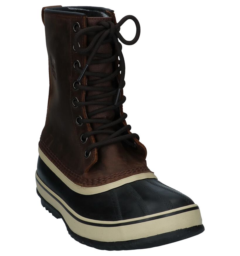 Donker Bruine Snowboots Sorel Premium in leer (230808)