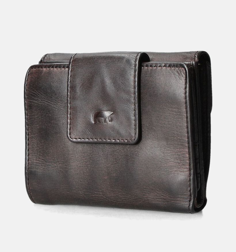 Bear Design Porte-monnaie &agrave; rabat en Brun fonce pour femmes (382101)