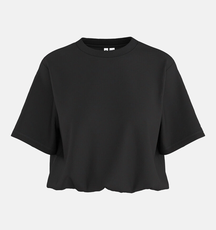 Hypedrop Dina Balloon Cropped Zwarte T-shirt voor dames (386462)
