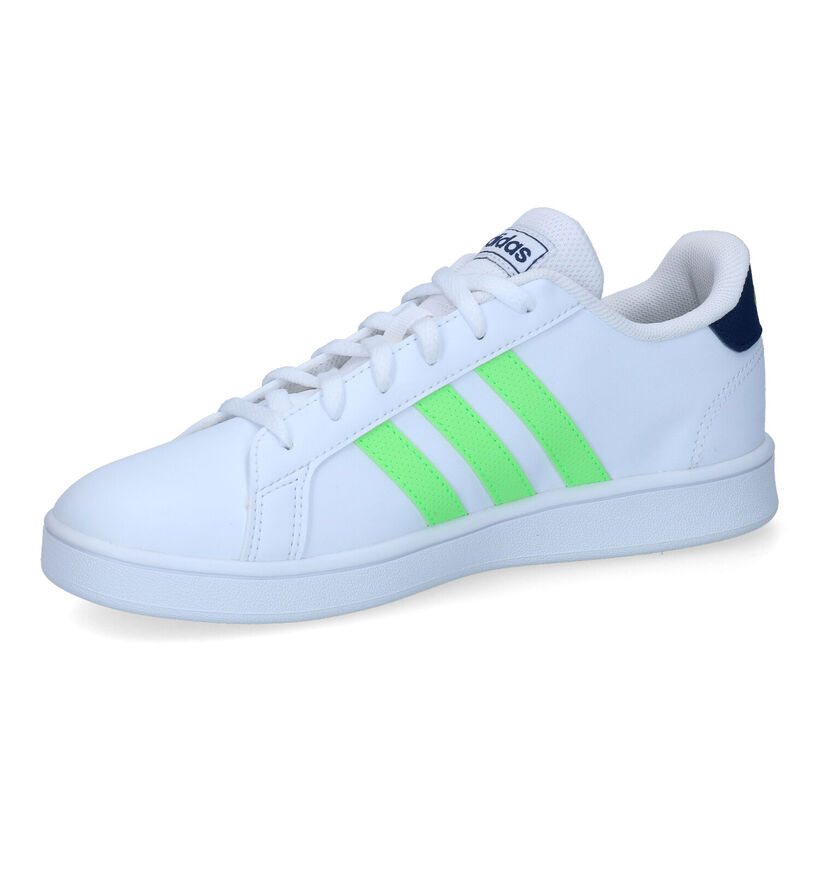 adidas Grand Court K Baskets en Blanc pour garçons (307966) - pour semelles orthopédiques