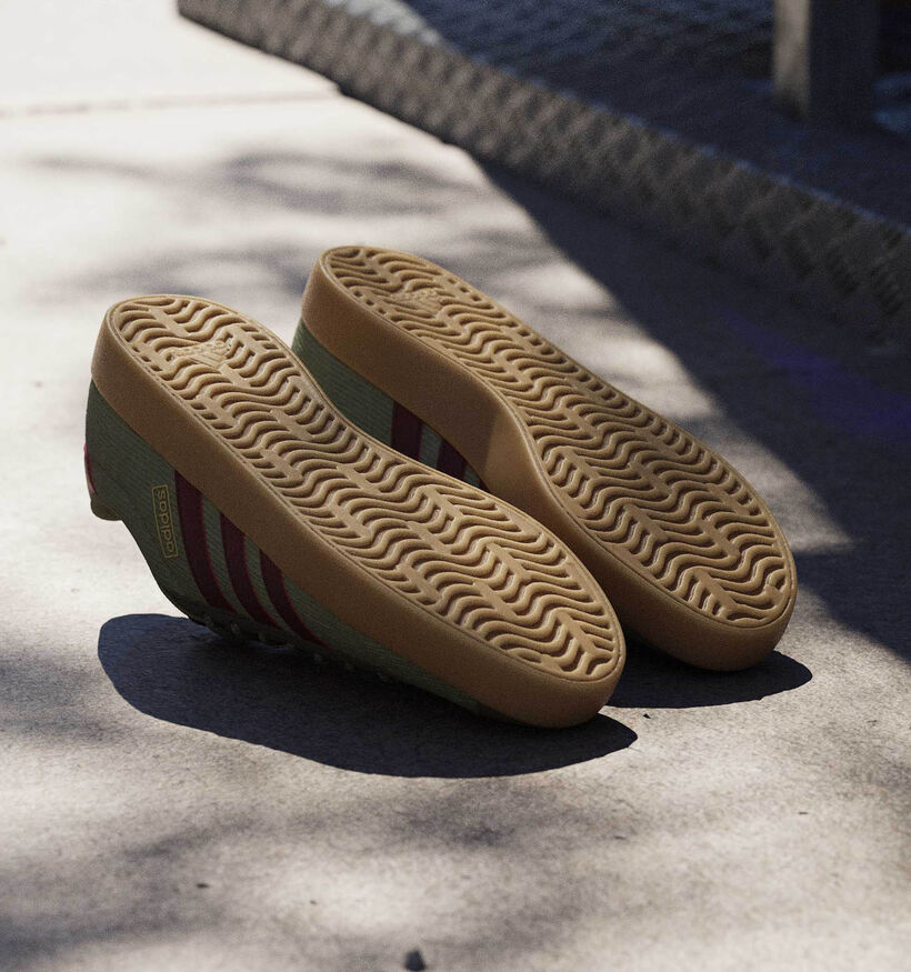 adidas VL Court 3.0 Baskets en Vert kaki/Bordeaux pour hommes (365422) - pour semelles orthopédiques