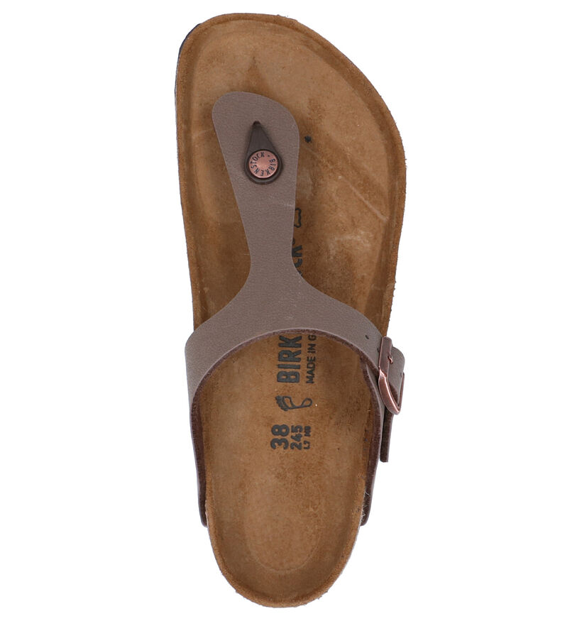 Birkenstock Gizeh Birko-Flor Zwarte Teenslippers voor dames (338058)