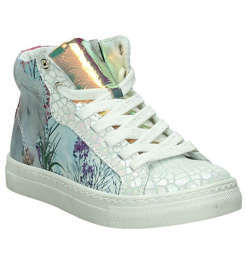 Hoge Sneakers Wild Multicolor met Glitter in leer (190723)