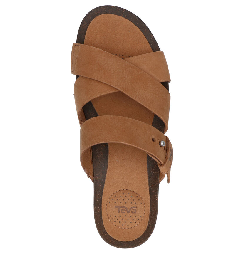 Teva Mahonia Bruine Slippers in nubuck (270614)