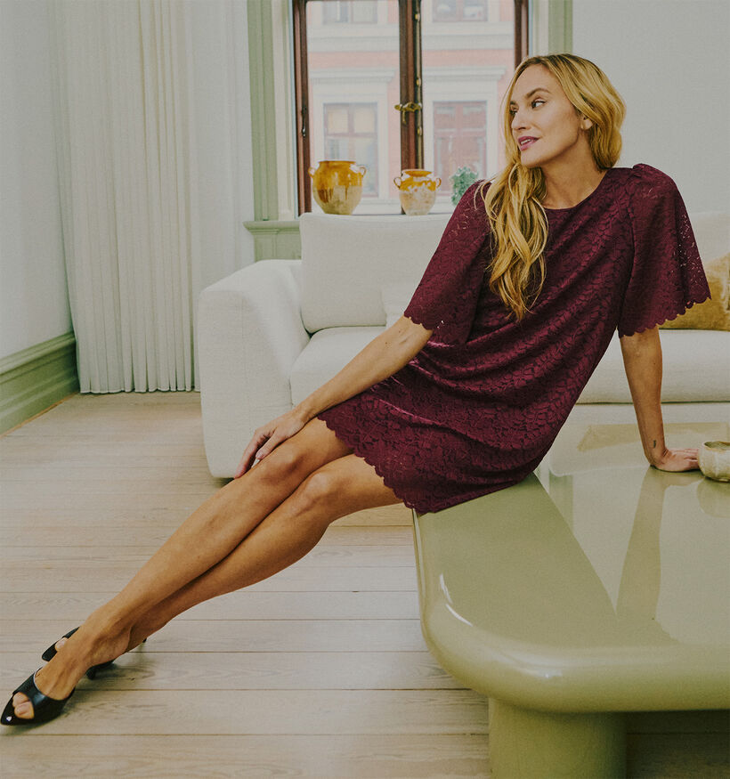 Fransa Amelia Robe mi-longue en Bordeaux pour femmes (382242)