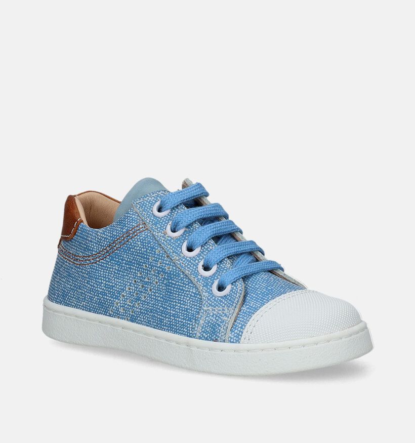 Milo & Mila Blauwe Veterschoenen voor jongens (339999) - geschikt voor steunzolen