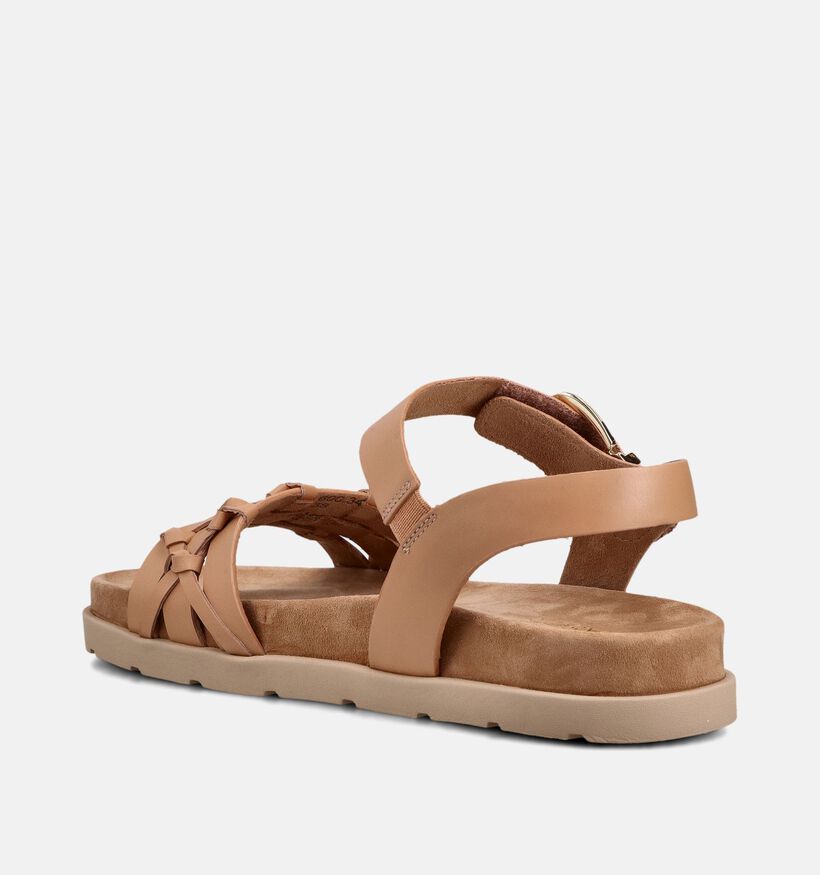 Best Fitting Sandales plates en Cognac pour femmes (371212) - pour semelles orthop&eacute;diques