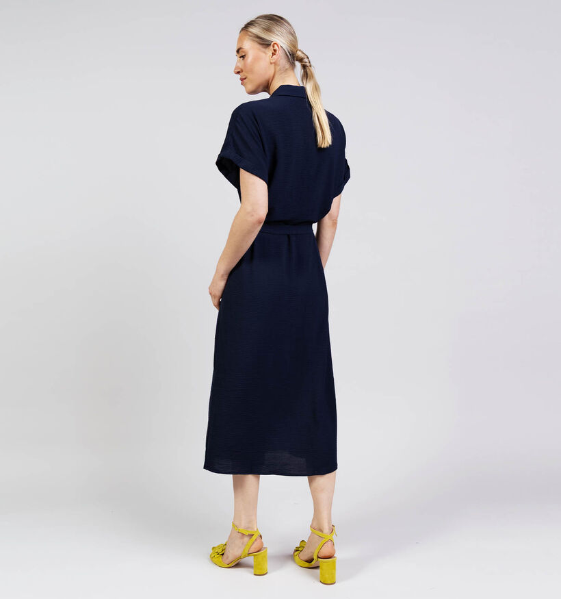 Vila Jacota Robe mi-longue en Bleu fonc&eacute; pour femmes (374282)