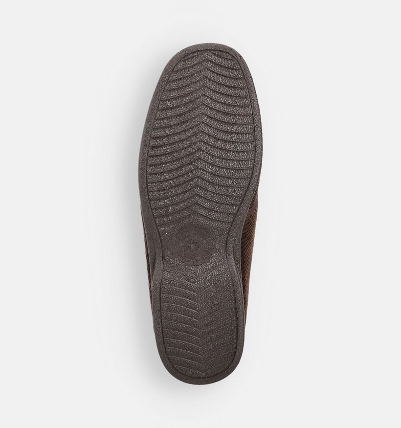 Torfs Home Pantoufles ferm&eacute;es en Brun fonc&eacute; pour hommes (381339)