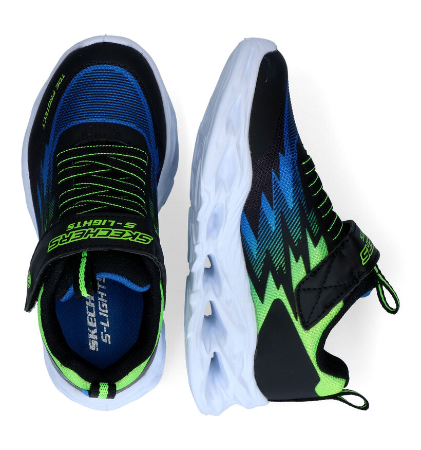 Skechers Vortex-Flash Blauwe Sneakers in stof (302927)