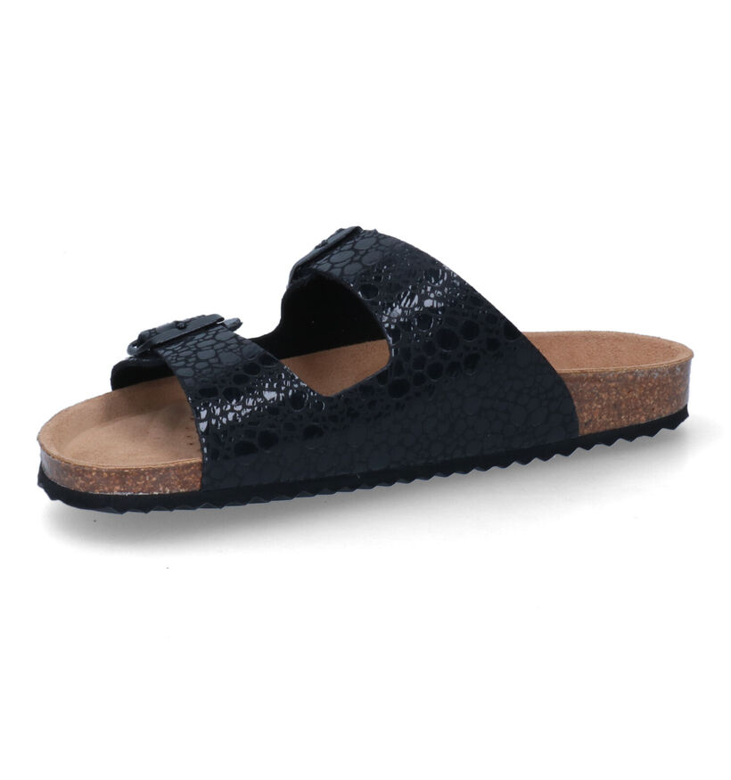 Geox Brionia Zwarte Slippers in leer (311157)