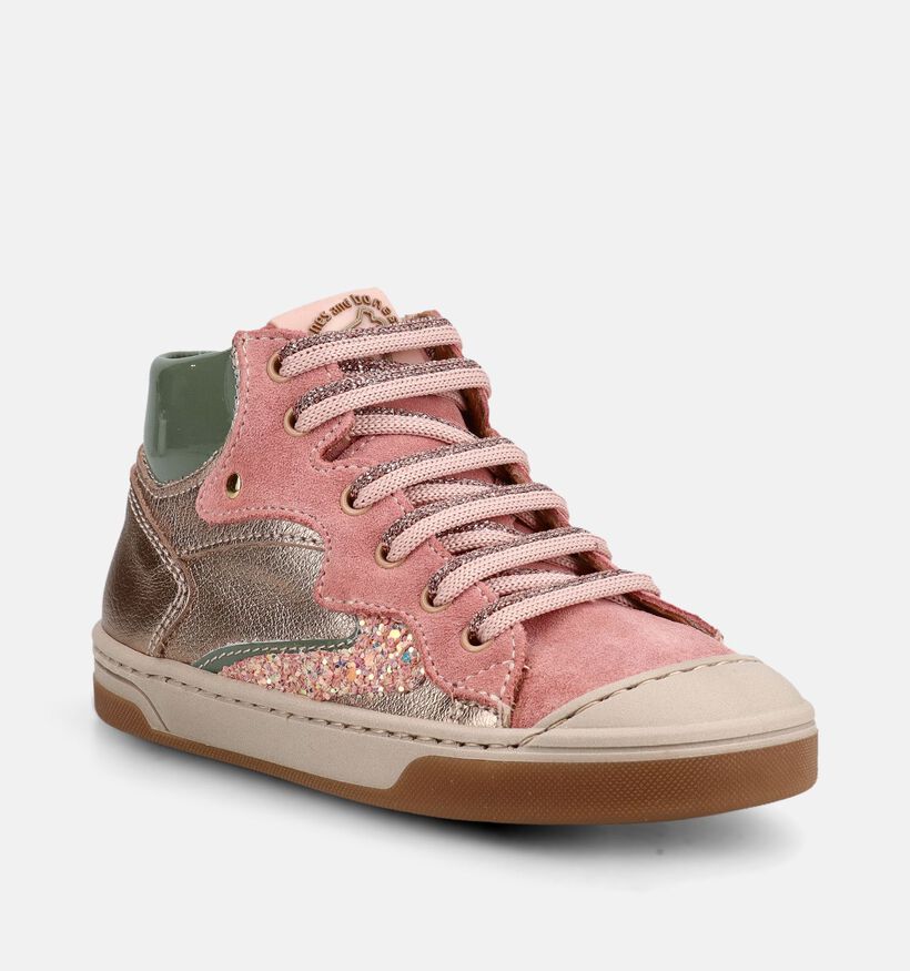 STONES and BONES Dalis Boots &agrave; lacets en Rose pour filles (381401) - pour semelles orthop&eacute;diques