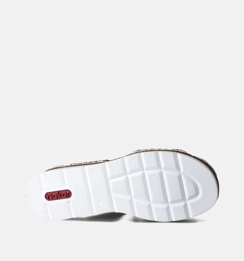 Rieker Nu-pieds talon compensé en Vert Khaki pour femmes (354973)