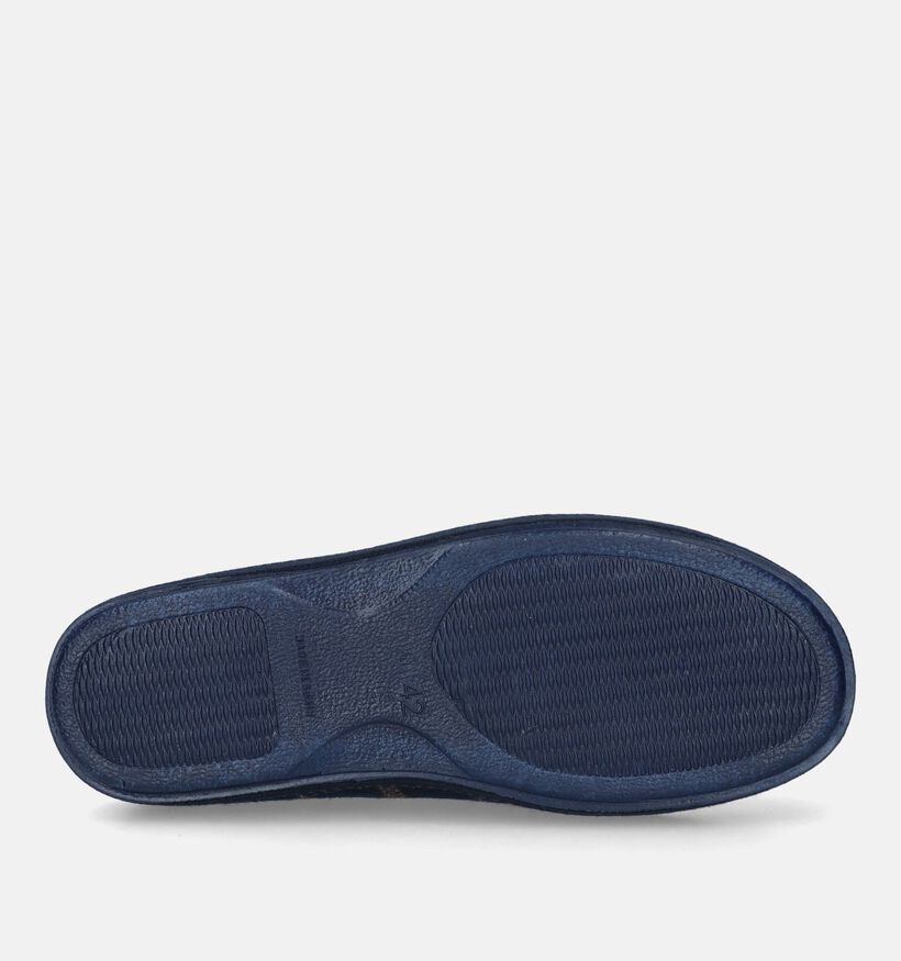 Comfort Plus Pantoufles à carreaux en Bleu pour hommes (332731)