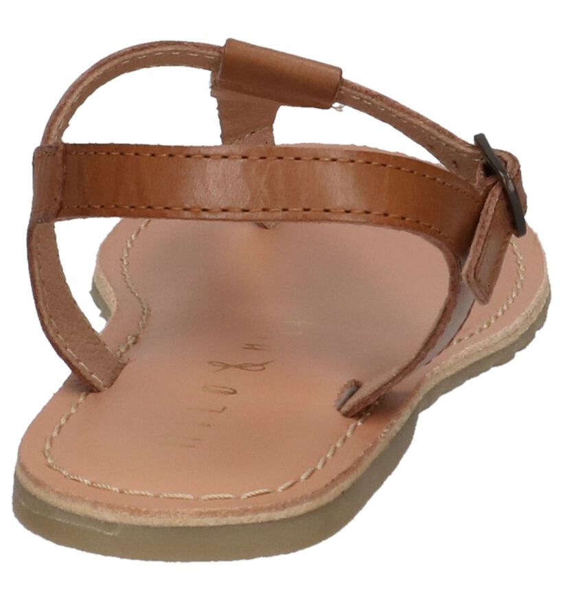 Cognac Sandalen Milo & Mila in leer (241266)