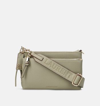 Laurent David Sacs port&eacute; crois&eacute; Noir/Or/Cognac/Vert