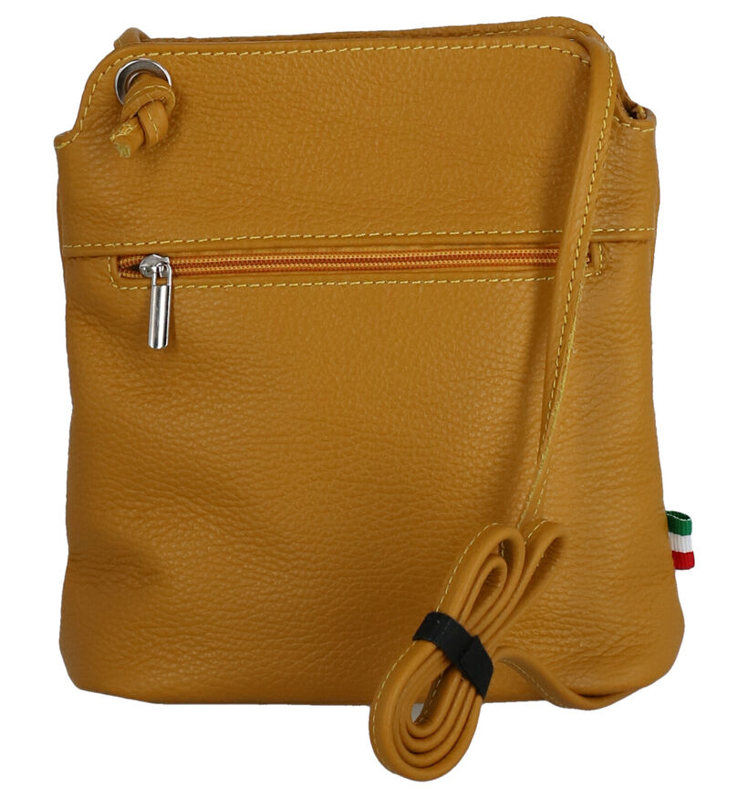 Time Mode Sac porté croisé en Jaune ocre en cuir (265457)