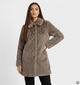 Barbara Lebek Taupe Lange Jas Fluffy voor dames (380692)