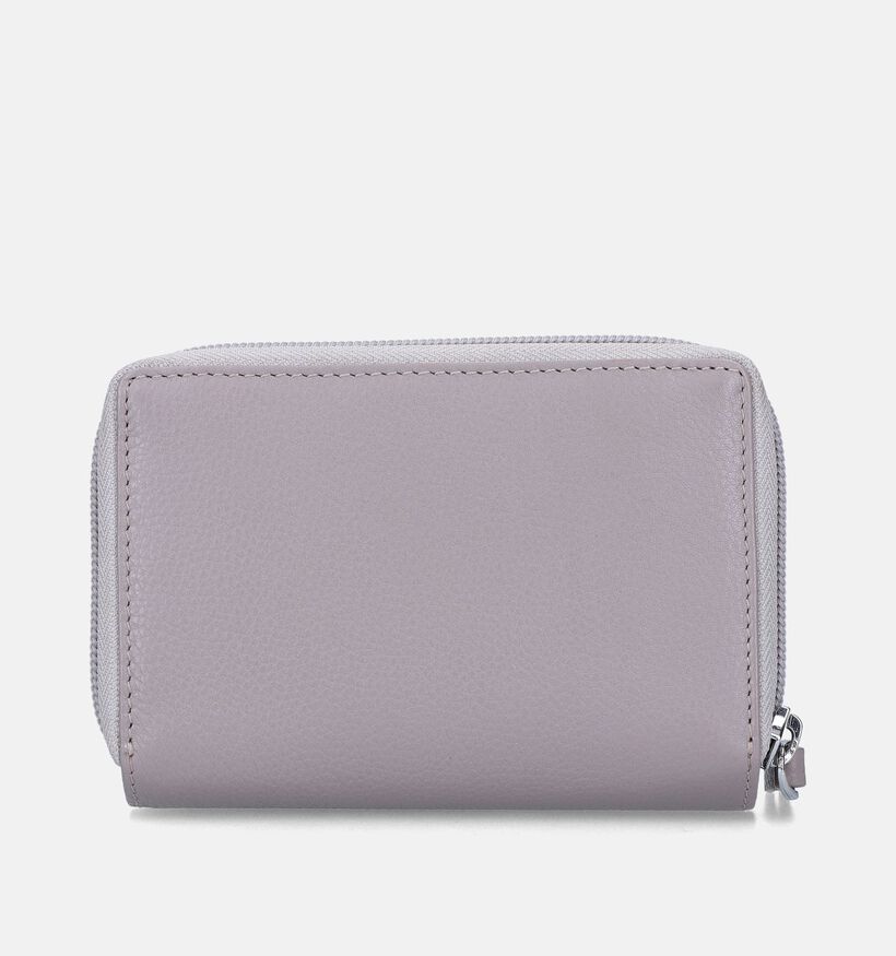 Euro-Leather Porte-monnaie zippé en Beige pour femmes (353539)