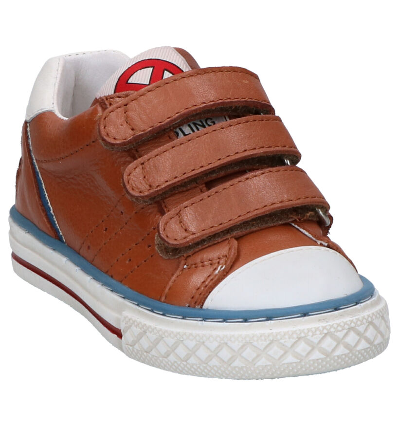 Kipling Foster Cognac Velcroschoenen in leer (273219)