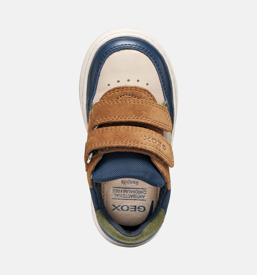 Geox Nashik Beige/Multi Babysneakers voor jongens (376222) - geschikt voor steunzolen