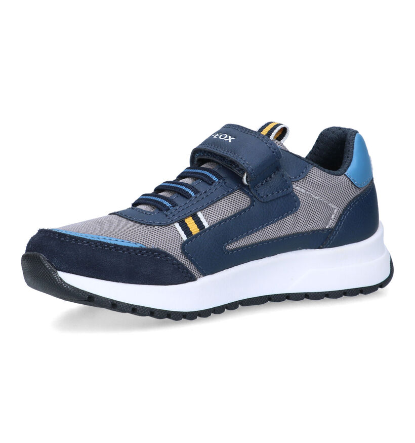 Geox Briezee Blauwe Velcroschoenen in stof (326615)