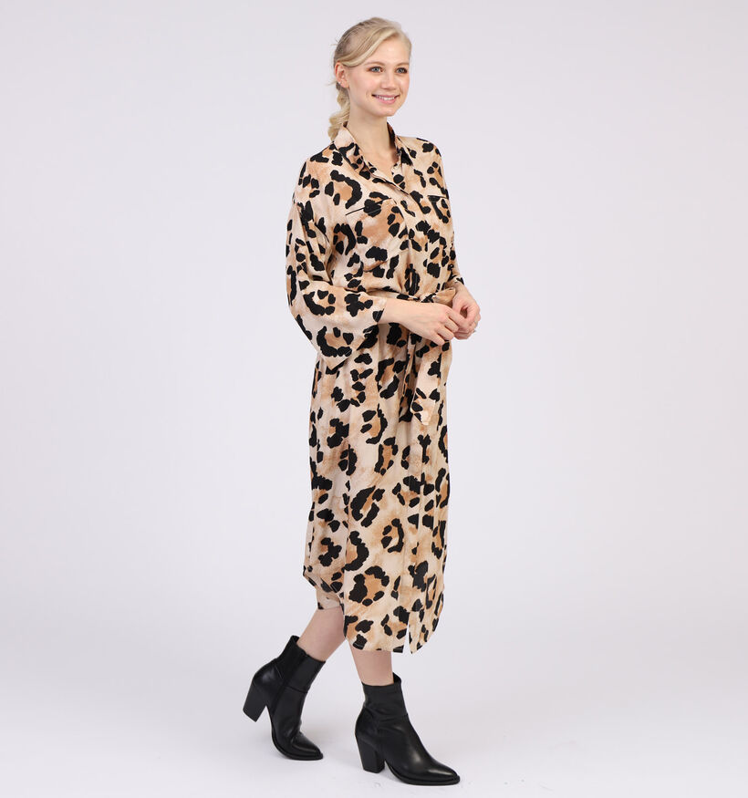 Vila Robe Chemise en Beige Leopard (310003)