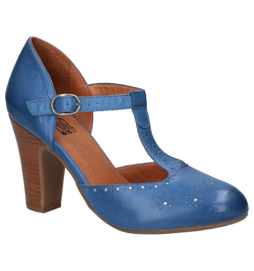 Miz Mooz Escarpins à bride en Bleu foncé en cuir (272226)