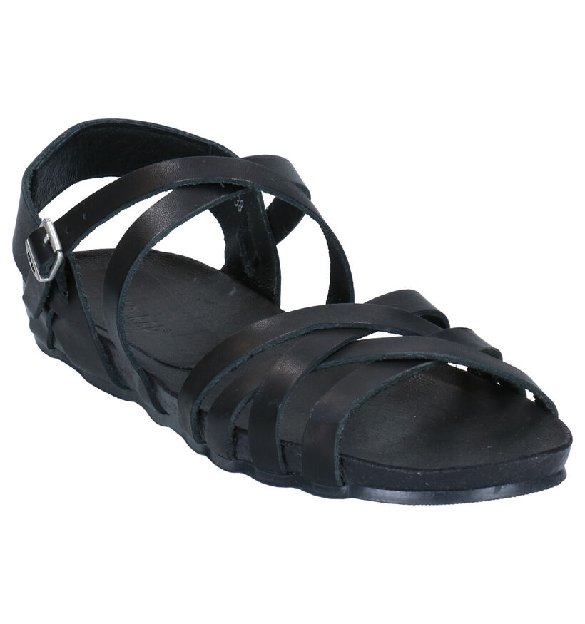 Red-Rag Sandales plates en Noir en cuir (275493)