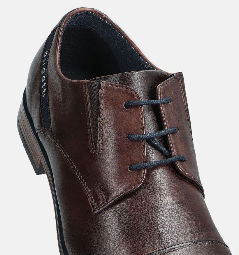 Bugatti Donkerbruine Geklede Veterschoenen voor heren (367315)