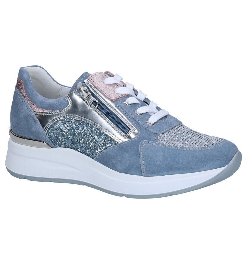 NeroGiardini Blauwe Veterschoenen in nubuck (282767)