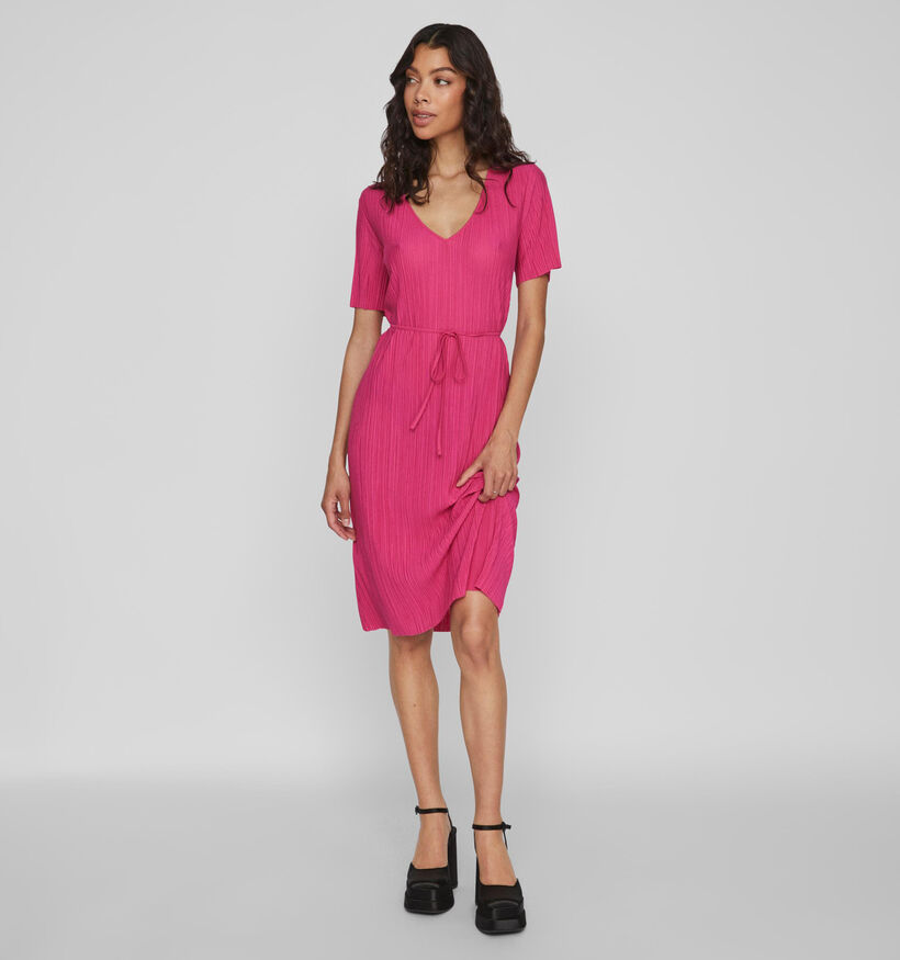 Vila Plisa Fuchsia Midi jurk voor dames (333804)