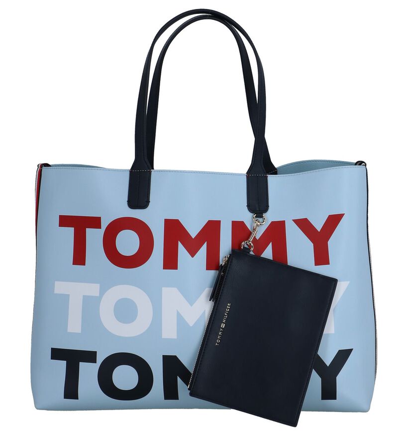 Lichtblauwe Omkeerbare Shopper Tas Tommy Hilfiger Iconic in kunstleer (241852)