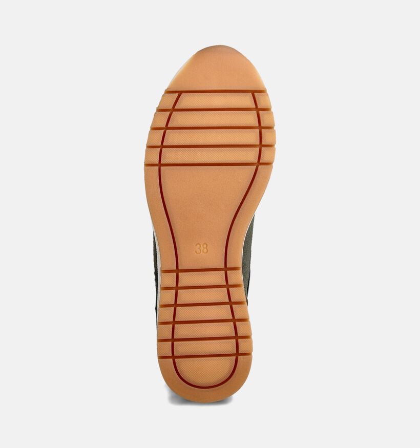 Marco Tozzi Kaki Sneakers met Veter en Rits voor dames (360732) - geschikt voor steunzolen
