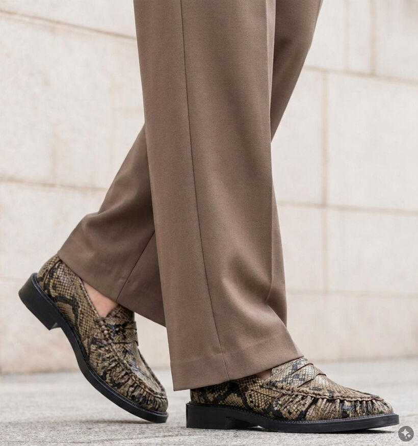 Laurent David Groene Loafers voor dames (380700)