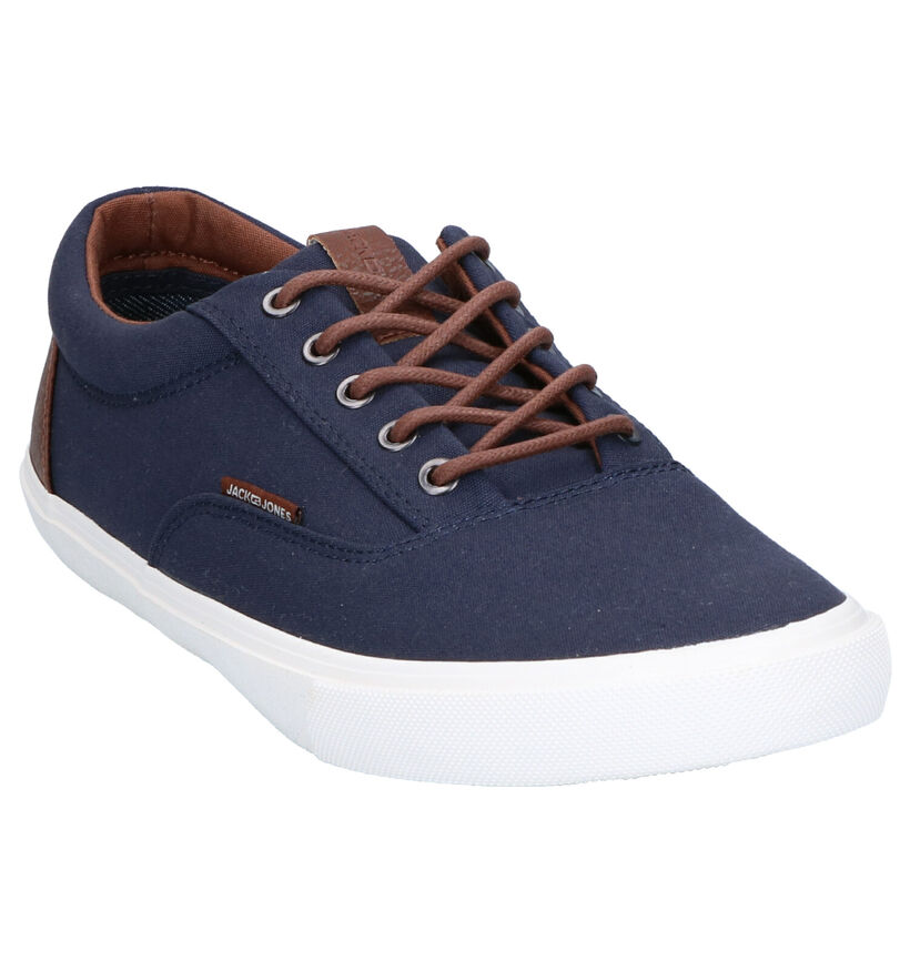 Jack & Jones Vision Mixed Blauwe Veterschoenen in stof (286410)