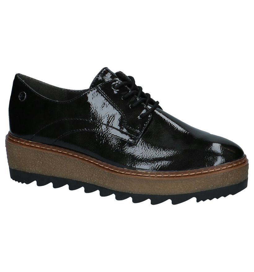 Tamaris Chaussures à lacets en Noir en cuir verni (222168)