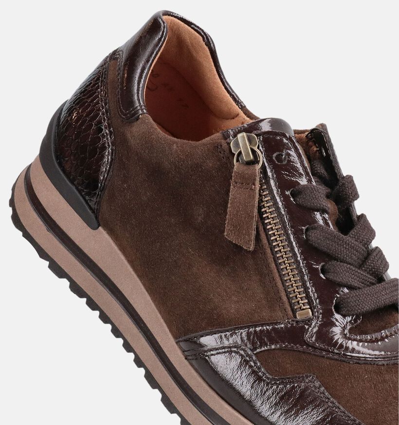 Gabor Comfort Bruine Schoenen met Veter en Rits voor dames (380043) - geschikt voor steunzolen