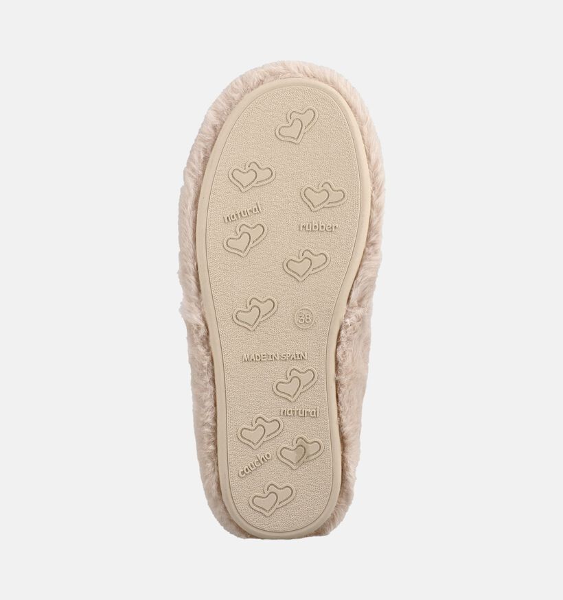 Macarena Pantoufles en Beige fonc&eacute; pour femmes (381084) - pour semelles orthop&eacute;diques