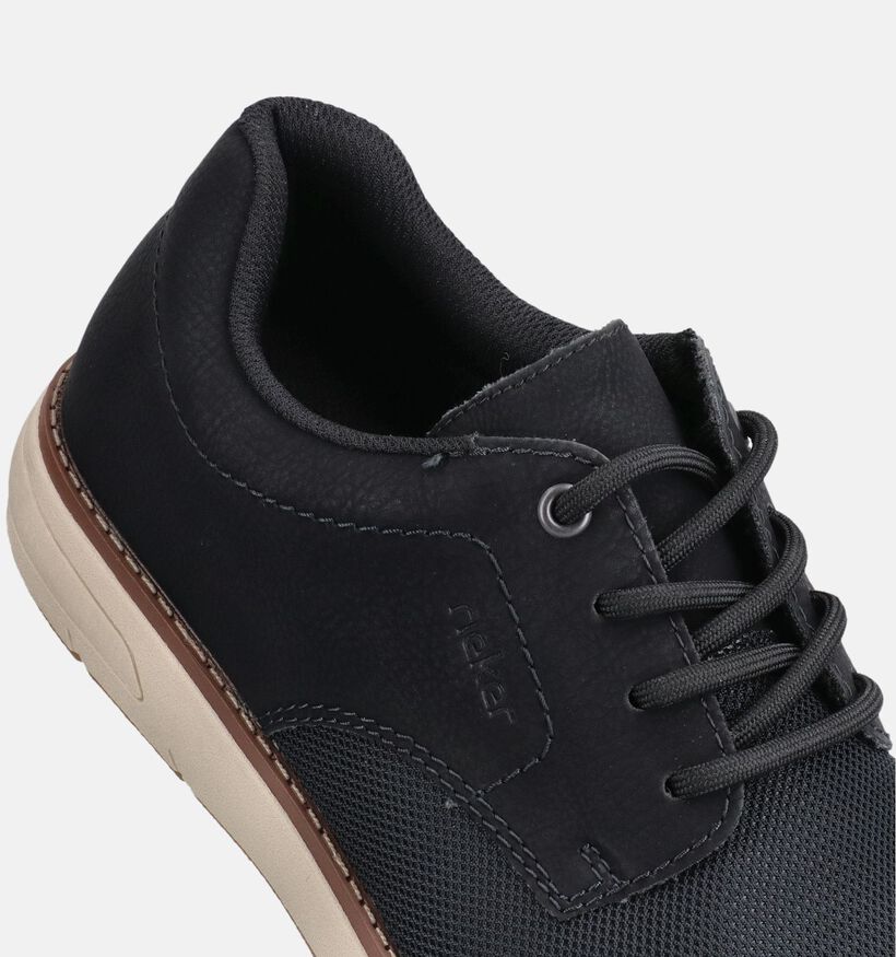 Rieker Zwarte Veterschoenen voor heren (368490) - geschikt voor steunzolen