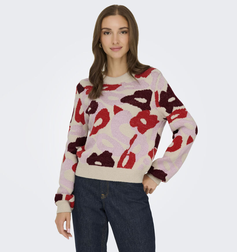 JDY Lorraine Flower Roze Trui voor dames (359857)