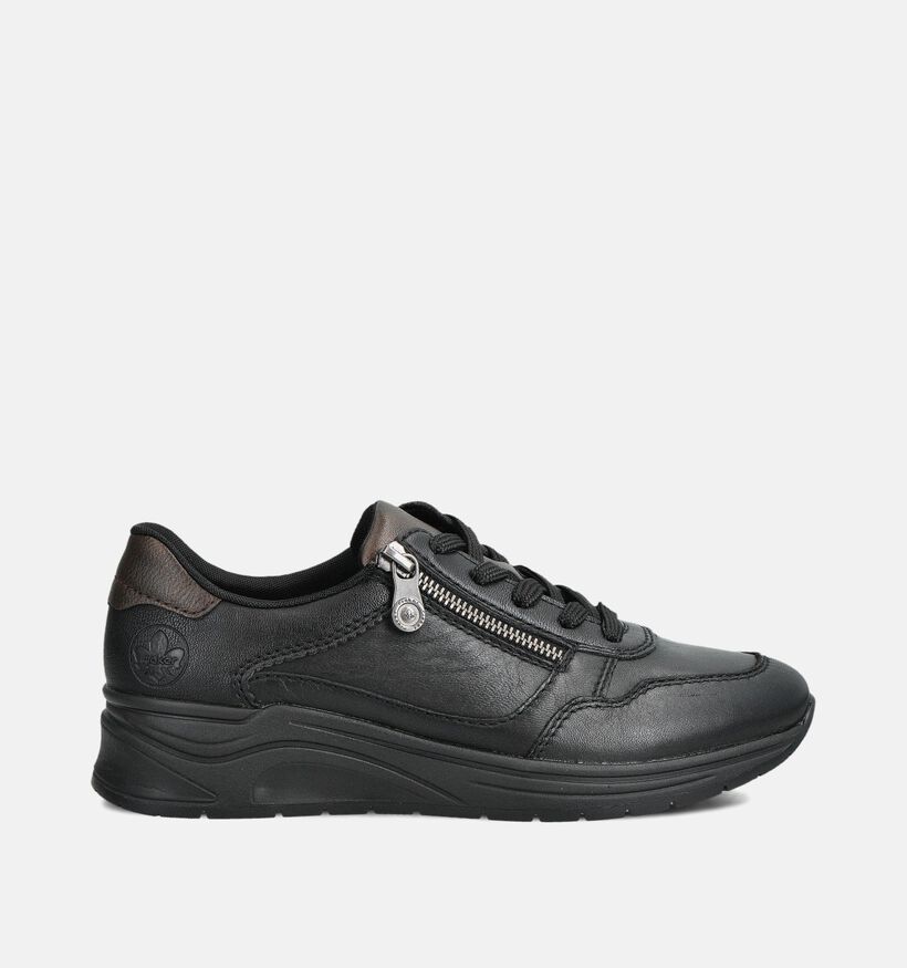 Rieker Zwarte Sneakers met Veter en Rits voor dames (360475) - geschikt voor steunzolen