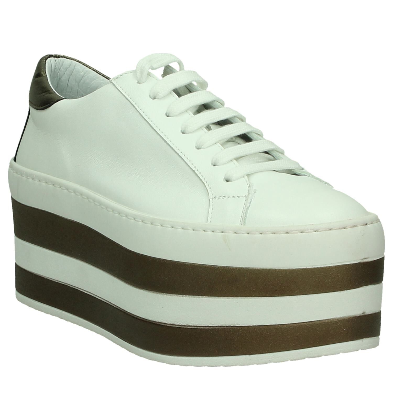 Wit/Bronzen Sneaker met Plateauzool Marc Ellis | Dames Sneakers | Online op  TORFS.BE