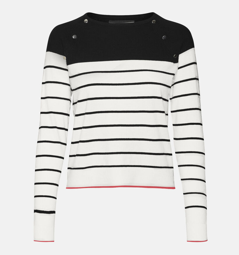 Vero Moda Alma Pull rayé en Blanc pour femmes (335319)