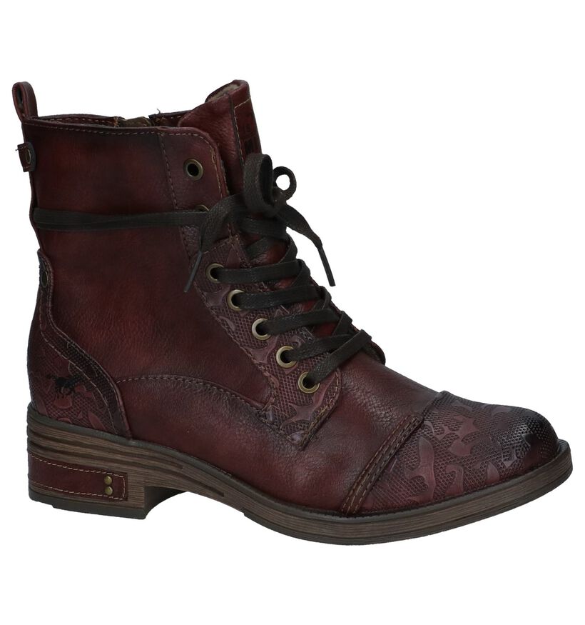 Donker Bruine Boots met Rits/Veter Mustang in kunstleer (231656)